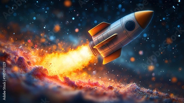 Obraz spaceship and space