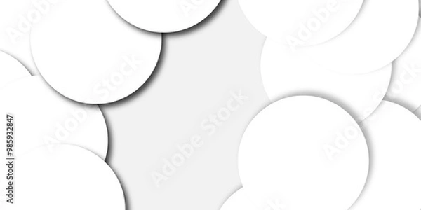 Fototapeta Seamless white Circle Pattern. Embossed Effect Texture Vector Design. Vector illustration. You can use for background poster, brochure, design artwork, template, banner, wallpaper