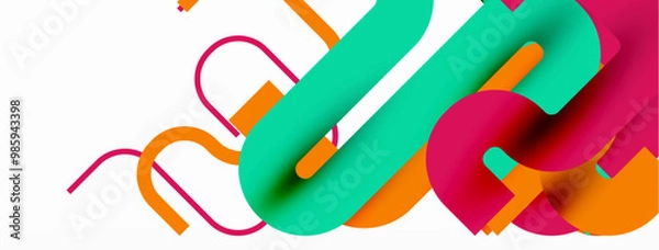 Obraz Abstract background curvy lines, minimal geometric design template