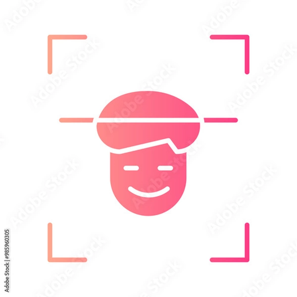 Fototapeta face id gradient icon