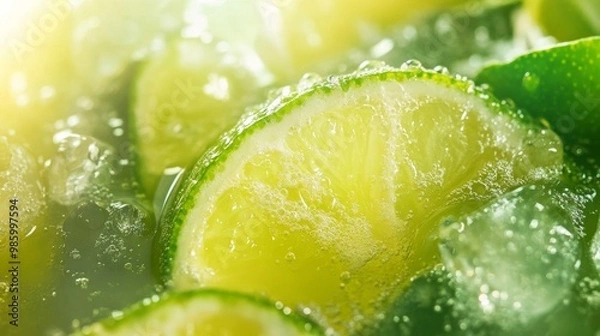 Fototapeta Limeade macro: Vibrant, salubrious