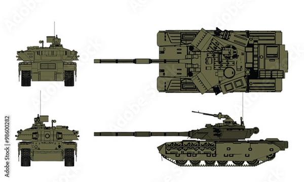 Obraz tank 4 view