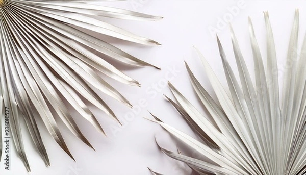Obraz Palm leaves on a white background