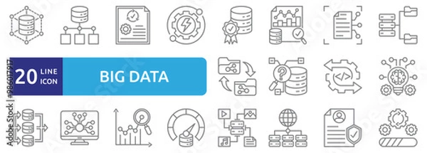 Fototapeta Big data icon set
