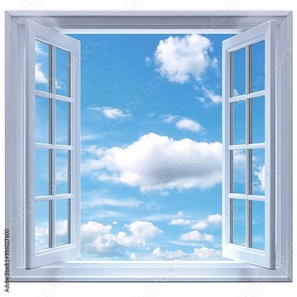 Obraz cloud window isolated on white background