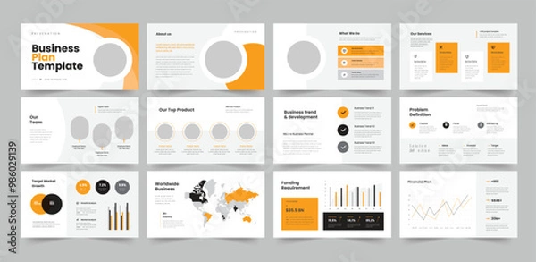 Fototapeta Business plan Presentation template business plan powerpoint slide design