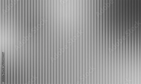 Fototapeta White ribbed glass texture background with a grey frosted acrylic, featuring a wavy, reeded surface. A close-up of a fluted door window, this glassy design evokes a delicate, airy feel