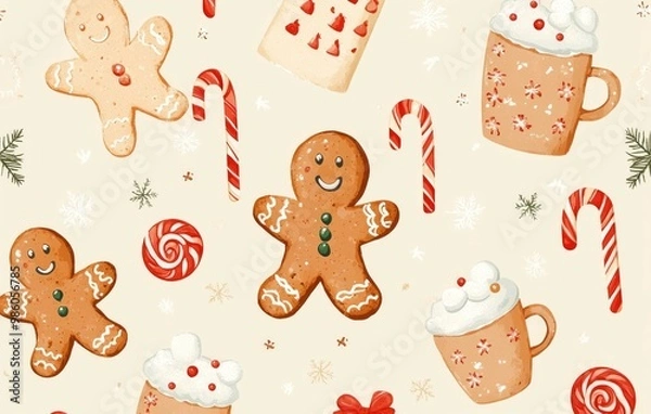 Obraz gingerbread cookies background