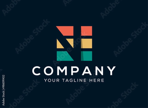 Obraz Letter N Stack Logo Design