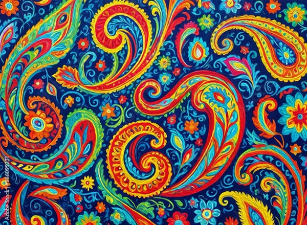 Fototapeta Oil painting . Botanical pattern for fabrics, covers, leaflets, business cards, Happy Birthday cards, Wedding Invitations, for use in graphics