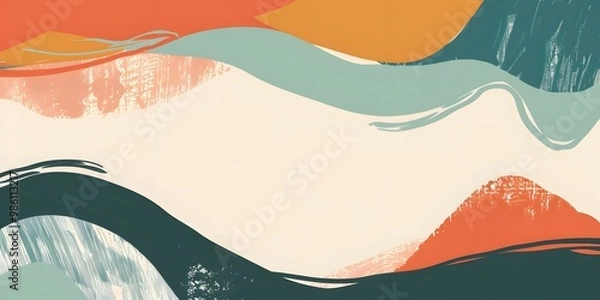 Fototapeta Abstract Art Design with Swirls and Strokes