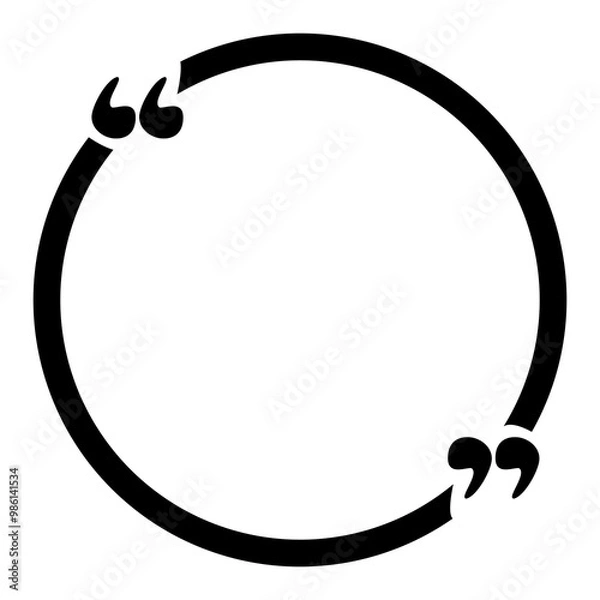 Obraz Round isolated quote mark, quotes icon vector sign design