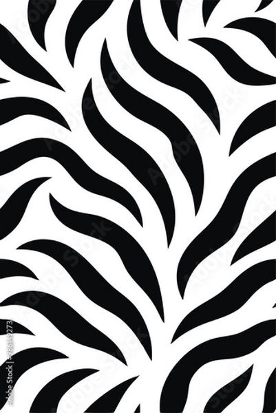 Fototapeta Seamless Zebra Animal Fur Pattern Vector Design.