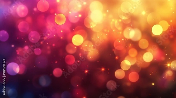 Obraz The background was a defocused, colourful blend of glowing light and blurred bokeh, creating an abstract display of bright, Christmas colours.light,bokeh, blurred,abstract, bright,background,