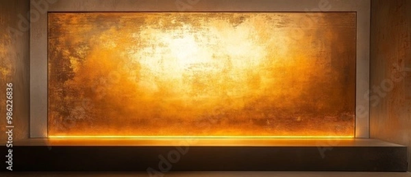 Obraz A gold wall with a yellow background