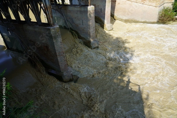 Obraz Romagna flooding 2024: Lamone area