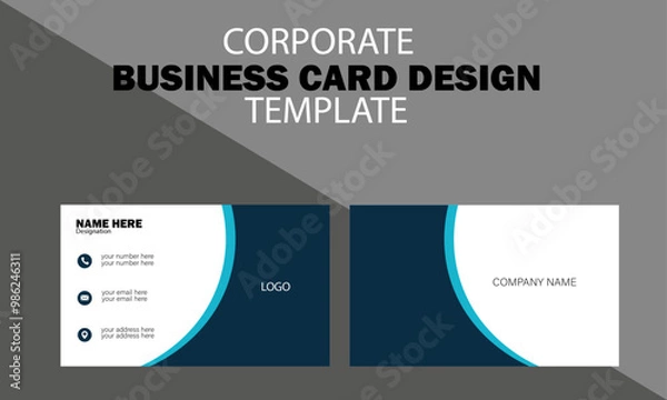 Fototapeta Creative modern minimal name card and business card template design 