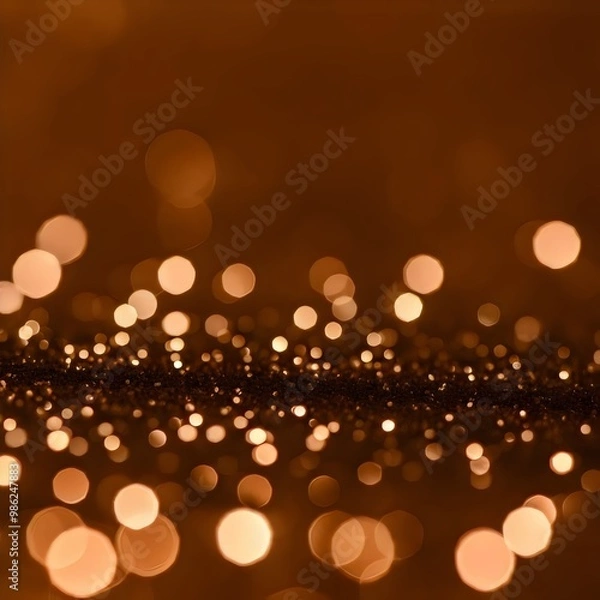 Fototapeta Brown terracotta gradient background with golden glow. 3D illustration.