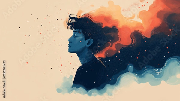 Obraz Illustrations representing calm mind