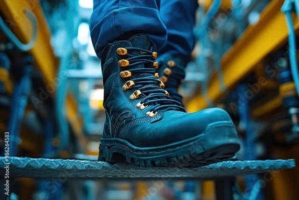 Fototapeta Close up of a safety boot