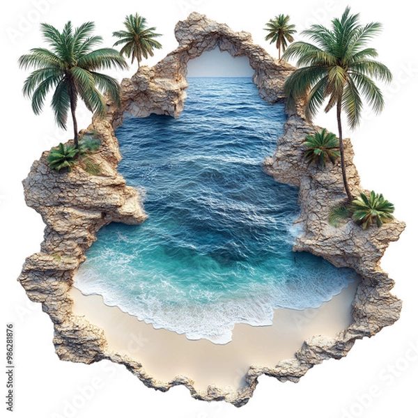 Fototapeta Crystal Blue Beach View