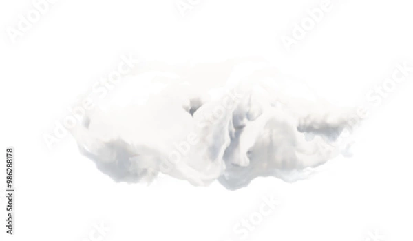 Fototapeta Transparent special effect stands out with fog or smoke. White cloud vector.