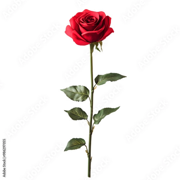 Fototapeta red rose isolated on transparent background Generative Ai.

