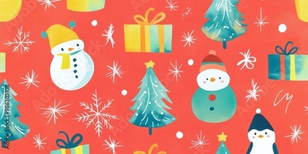 Fototapeta Merry Christmas and Happy New Year Holiday background. Xmas banner and web poster. Festive Greeting card