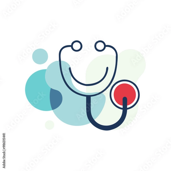 Fototapeta A medical instrument with a red button on the end. The instrument is smiling and he is happy