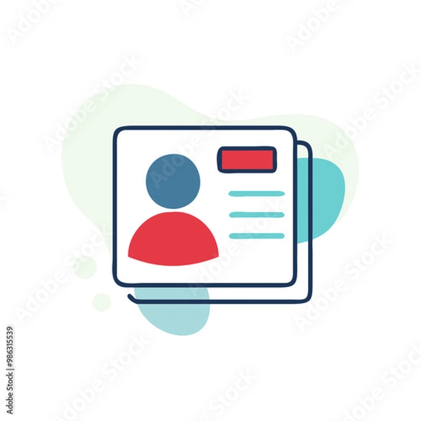 Fototapeta A person's photo is on a white background. The photo is of a man with a red shirt