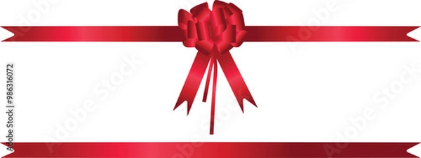 Fototapeta bow gift ribbon straight horizontal border