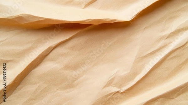 Fototapeta Abstract texture of crumpled brown paper background.
