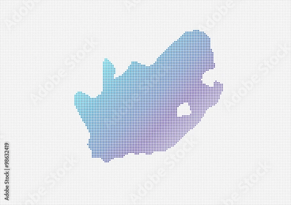 Fototapeta South Africa Map Vector (small dots objects)