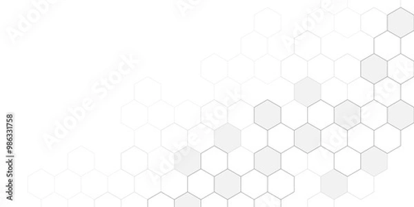 Obraz Vector illustration of hexagons pattern. Geometric abstract background with simple hexagonal elements. Creative idea for medical, technology or science design