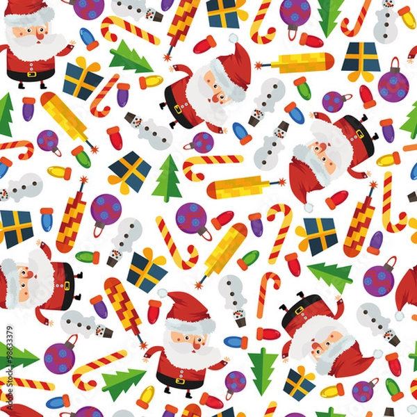 Fototapeta seamless pattern new year