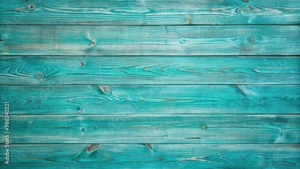 Fototapeta Wood texture in turquoise color background for design projects