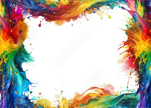Fototapeta The framework that is created by abstract colorful splash paint brush strokes