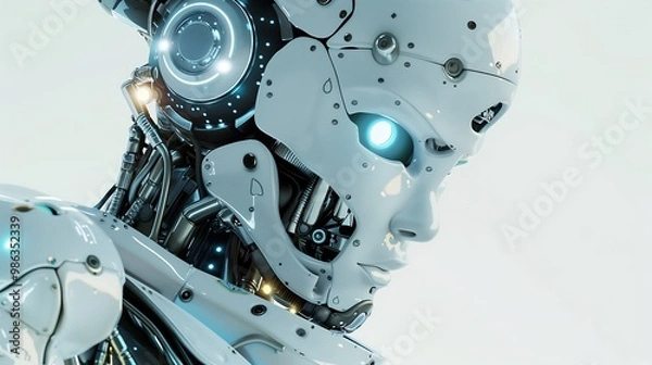 Fototapeta State-of-the-art AI robot utilizing artificial intelligence to revolutionize automation, decision-making, and problem-solving in advanced industries.

