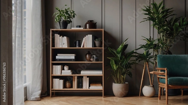 Fototapeta Close up of transparent glass being filled with fresh green juice in modern kitchen, healthy eating concept, detox, vegetable smoothies 