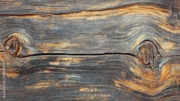 Fototapeta Weathered wooden background with aged textures and a vintage feel