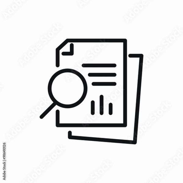 Obraz financial report search icon sign vector