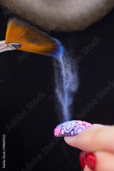 Obraz Blue nail art powder