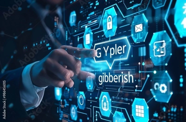 Fototapeta Cyber security data protection business technology privacy concept