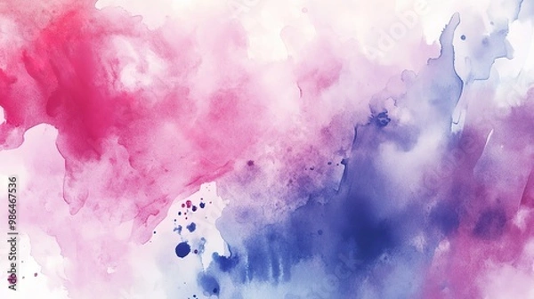 Fototapeta Modern watercolor background with soft color splashes and abstract style