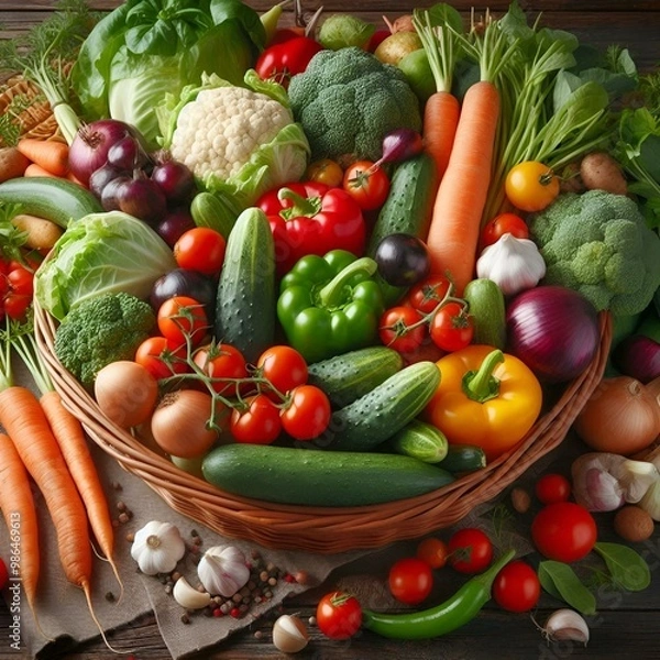 Obraz Fresh vegetables in a basket