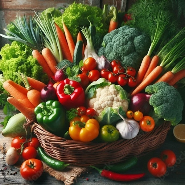 Obraz Fresh vegetables in a basket