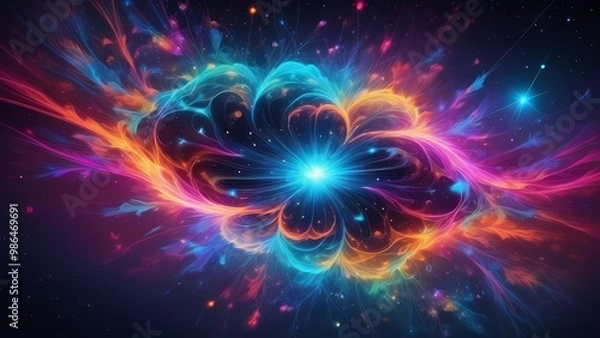 Fototapeta abstract background with glowing circles