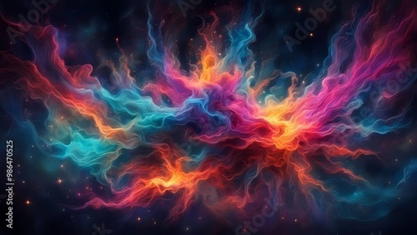 Fototapeta fire background with smoke