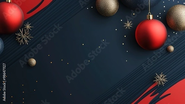 Fototapeta Modern holiday background with simple, festive accents and clean design