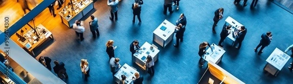 Obraz Crowd interacting in a modern exhibition space